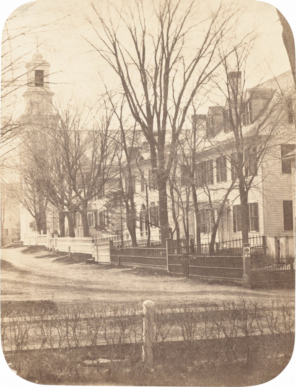 Dartmouth College Church, professori Clement Longin talo, presidentti Nathan..., n. 1858. tekijältä Henry F Herbert