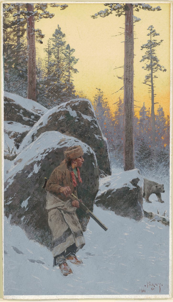 Intian karhunmetsästäjä tekijältä Henry Farny