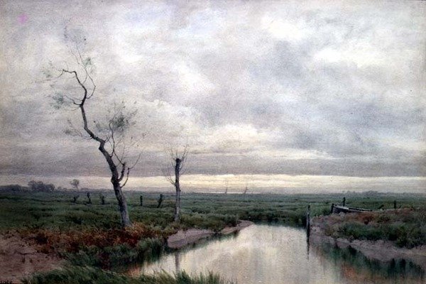 Coastal Marshlands (watercolor)finn tekijältä Henry Farrer