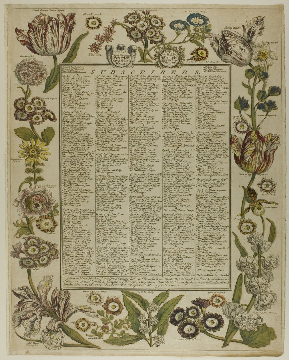 Nimilehti, kirjasta Twelve Months of Flowers tekijältä Henry Fletcher