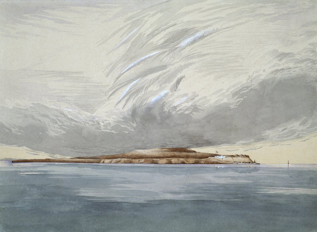 Mackinawin linnake ja saari, lokakuu 1842 (wc paperilla) tekijältä Henry Francis Ainslie