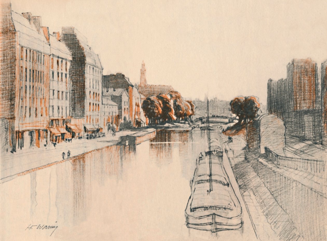 The Canal St. Martin, 1927, 1927 tekijältä Henry Franks Waring