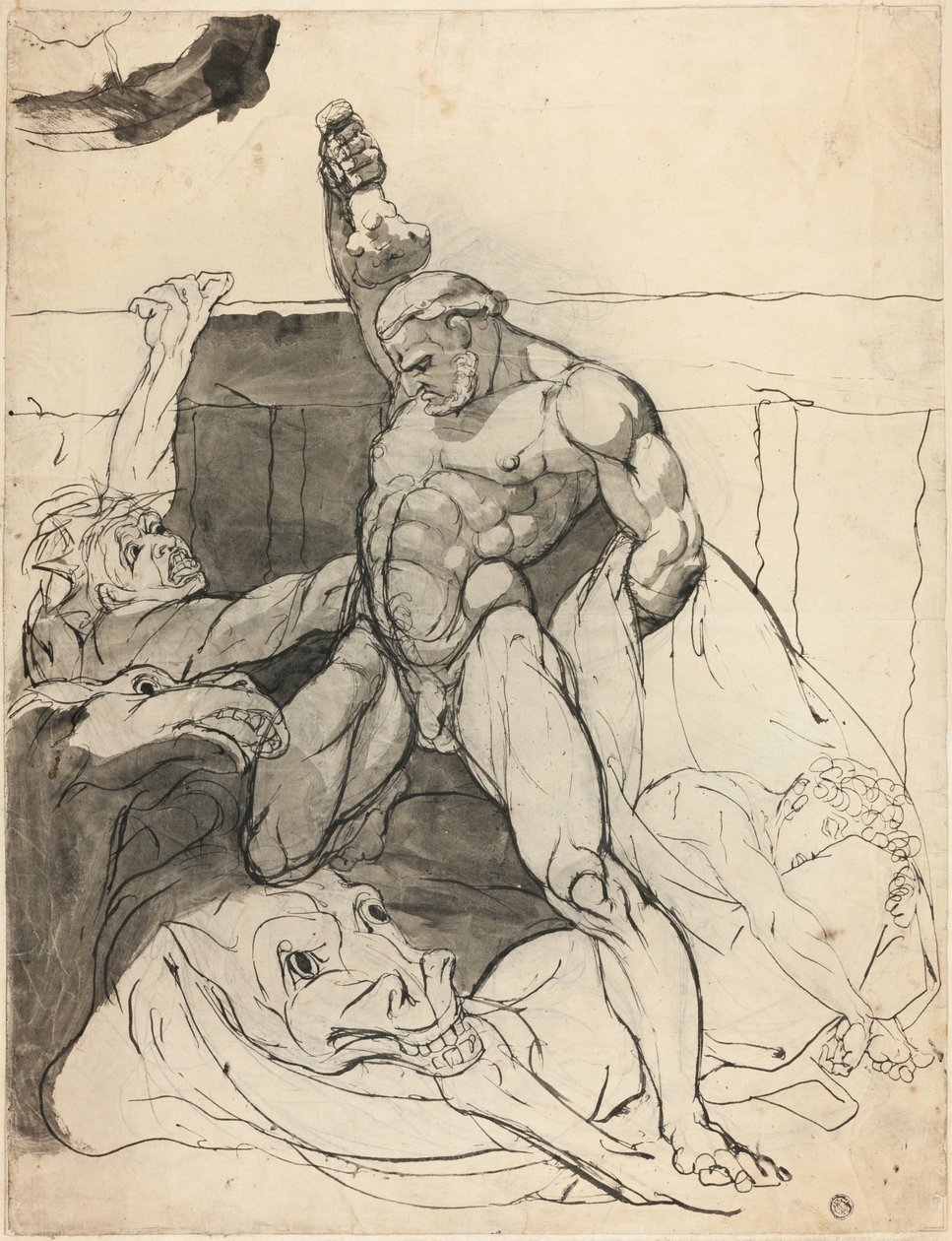 Hercules tappaa Diomedesen tammat tekijältä Johann Heinrich Füssli