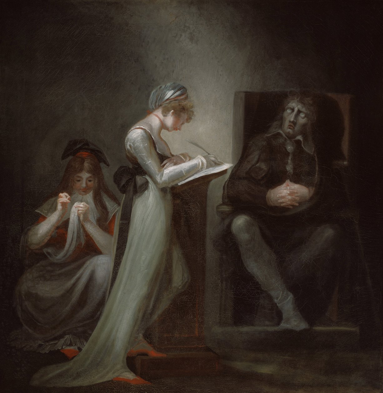 Milton sanelemassa tyttärelleen, 1794 tekijältä Johann Heinrich Füssli