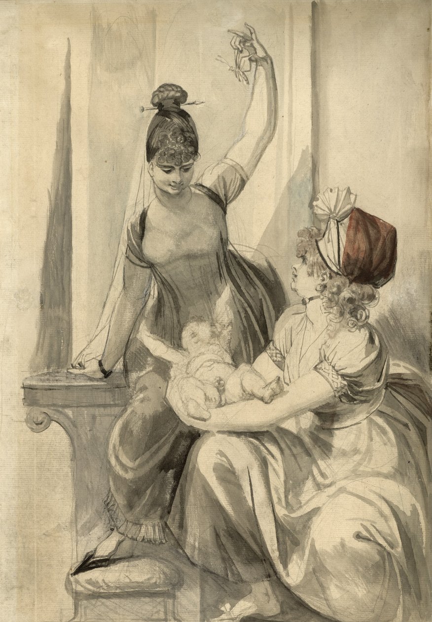 Äiti ja hänen perheensä maalla, 1806-1807 tekijältä Johann Heinrich Füssli