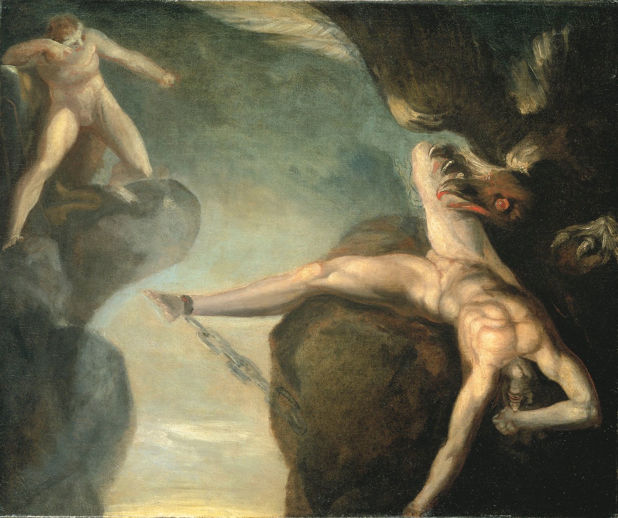 Herculesin vapauttama Prometheus, 1781-1785 tekijältä Johann Heinrich Füssli