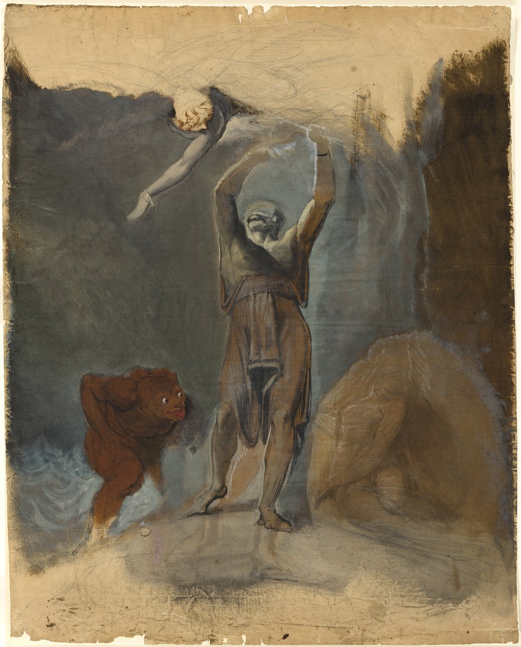 Prospero, Miranda, Caliban ja Ariel tekijältä Johann Heinrich Füssli