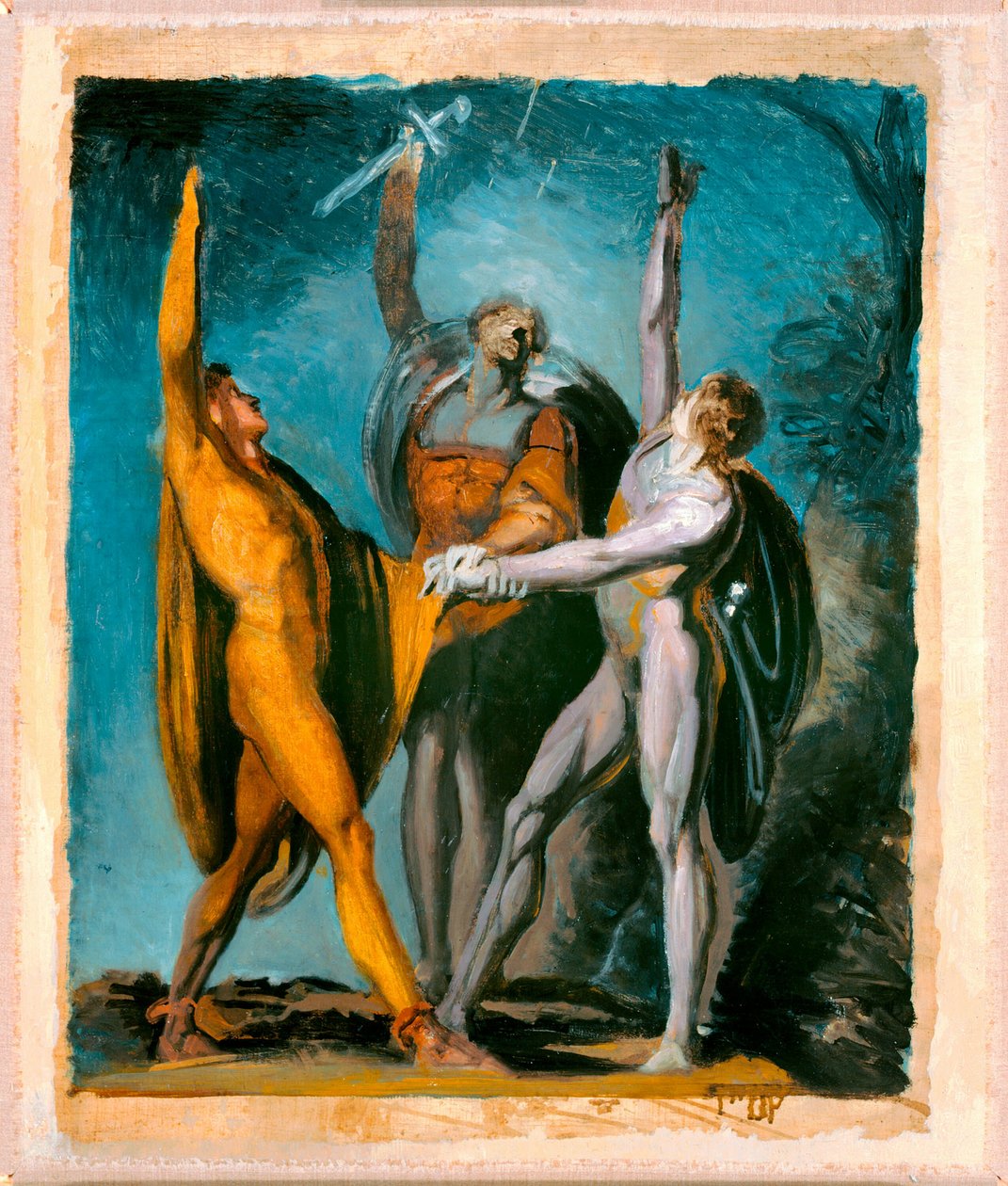 Luonnos elokuvalle "Oath on the Rütli", Naishahmo (verso) tekijältä Johann Heinrich Füssli