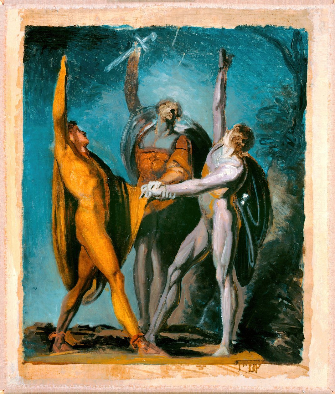 Sketch for Oath on the Rütli, Naisfiguuri verso, 177981, 178590 verso. tekijältä Johann Heinrich Füssli