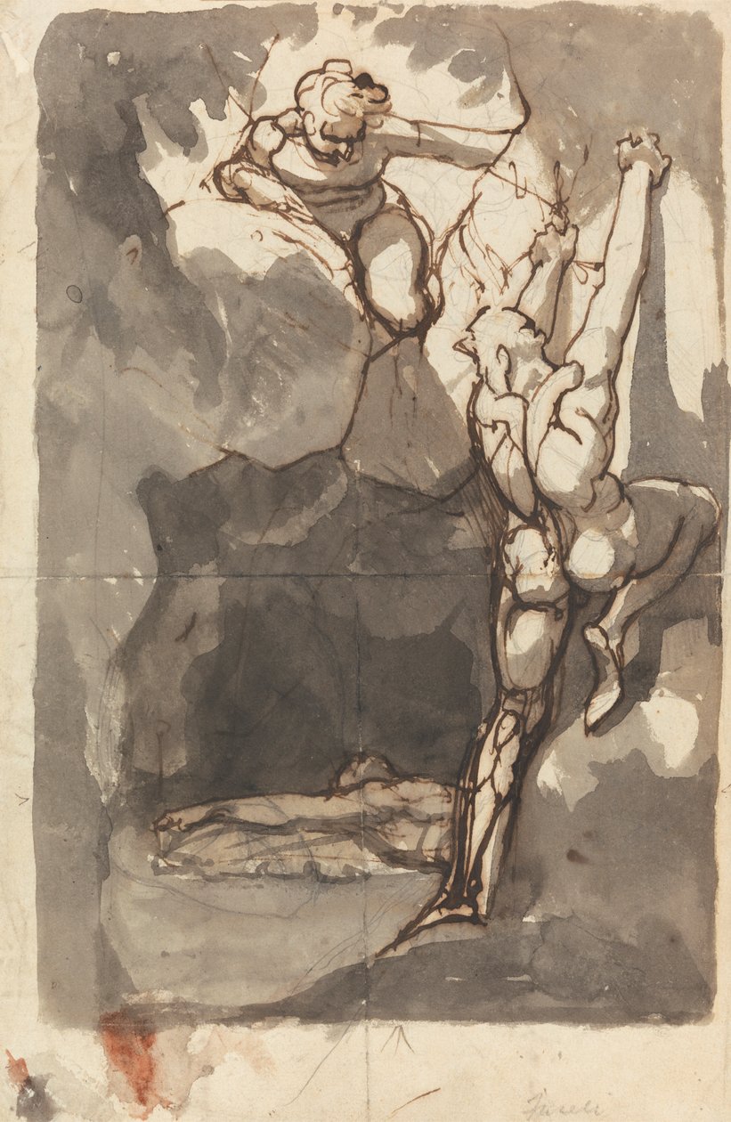 Tutkimus "Bassanion ruumiin löytäminen" tekijältä Johann Heinrich Füssli