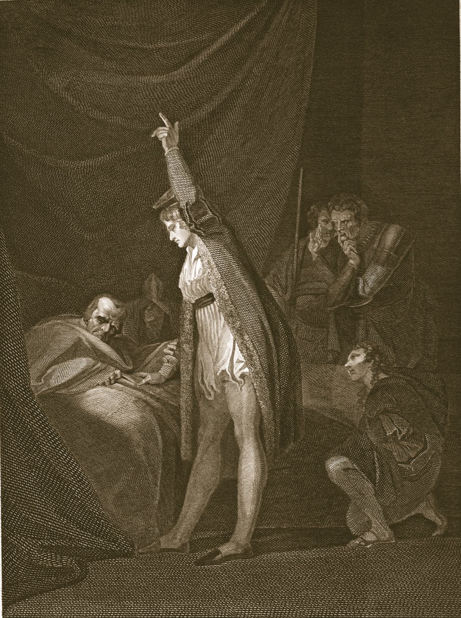 Kardinaali Beaufortin kuolema, kaivertanut W. Bromley, kuvitus David Humen teoksesta "The History of England", pub. R. Bowyer, Lontoo, 1812 tekijältä Johann Heinrich Füssli