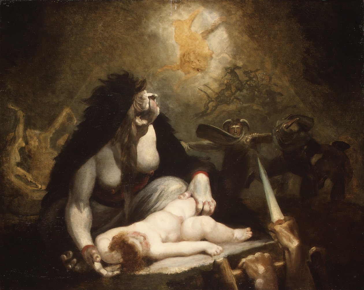 Night-Hag vierailee Lapin noidissa, 1796. tekijältä Johann Heinrich Füssli