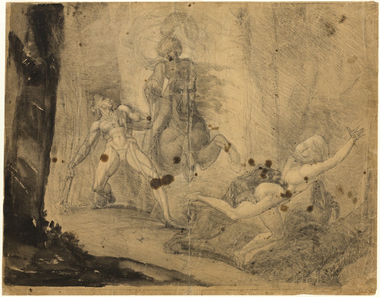 Theodore tapaa metsässä esi-isänsä Guido Cavalcantin aaveen, jahtaamassa mastiffien kanssa entistä halveksivaa rakastajataraan tekijältä Johann Heinrich Füssli