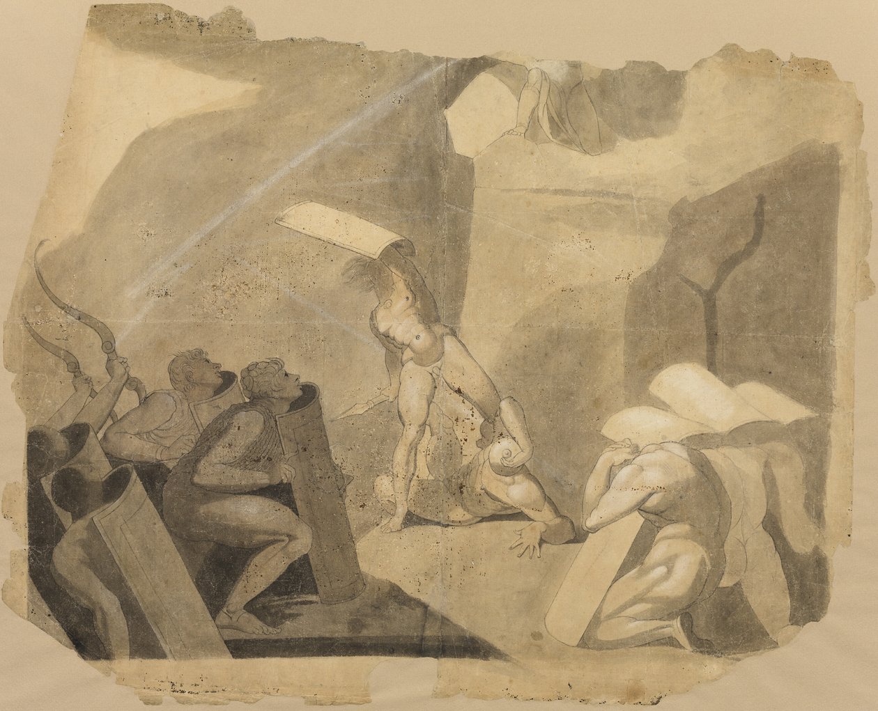 Titaanit hyökkäävät Olympus-vuorelle tekijältä Johann Heinrich Füssli