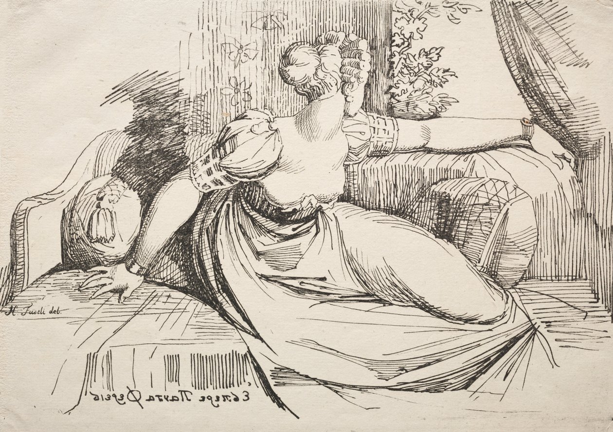 Nainen sohvalla tekijältä Johann Heinrich Füssli