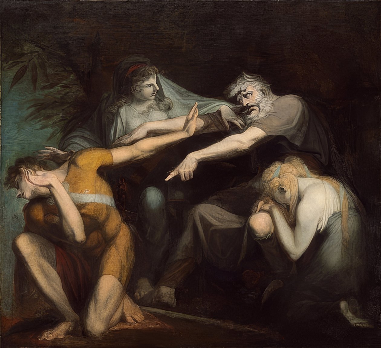 Oidipus kiroaa poikansa Polyneikeksen. 1786 tekijältä Johann Heinrich Füssli