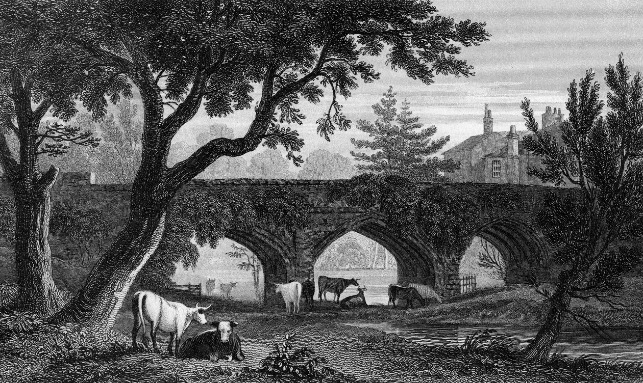 Eltham Bridge, Kent, kaiverrus Henry Adlard, 1832 tekijältä Henry Gastineau