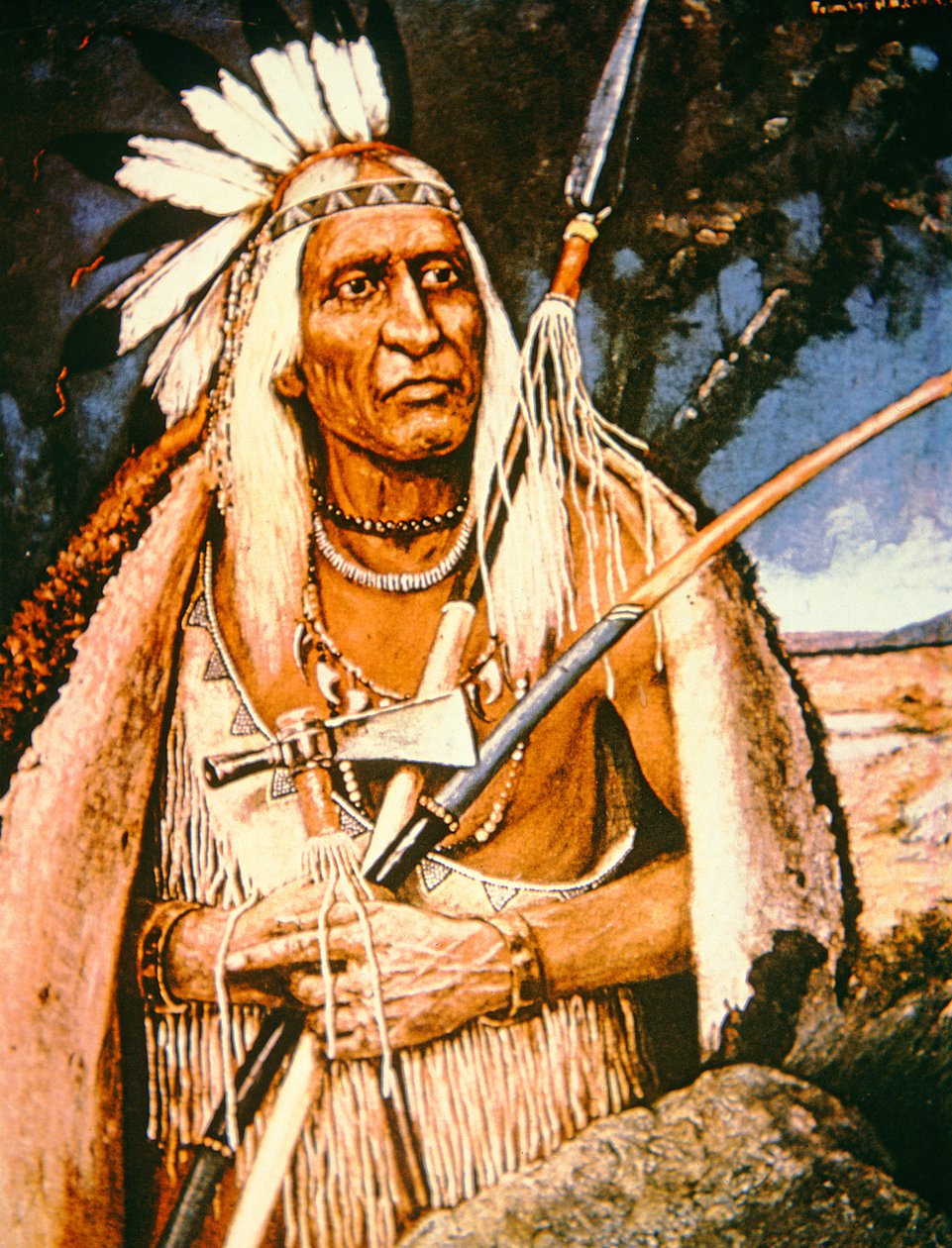 Iroquois Chief (öljy kankaalle) tekijältä Henry H. Cross