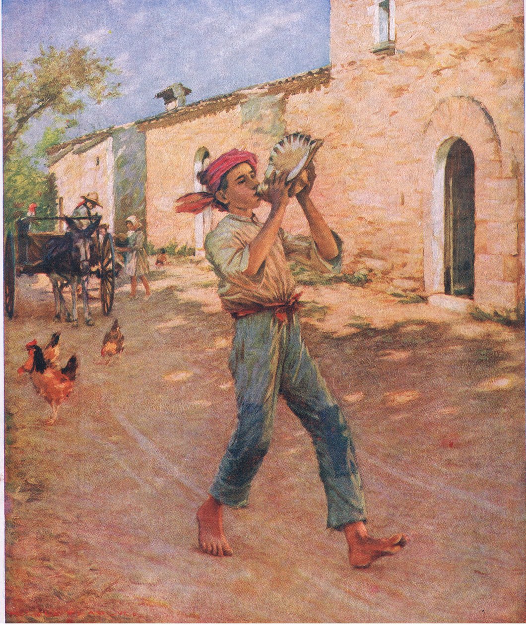 Itkevä kala Espanjassa, kuvitus My Magazinesta, 1925 tekijältä Henry Herbert La Thangue