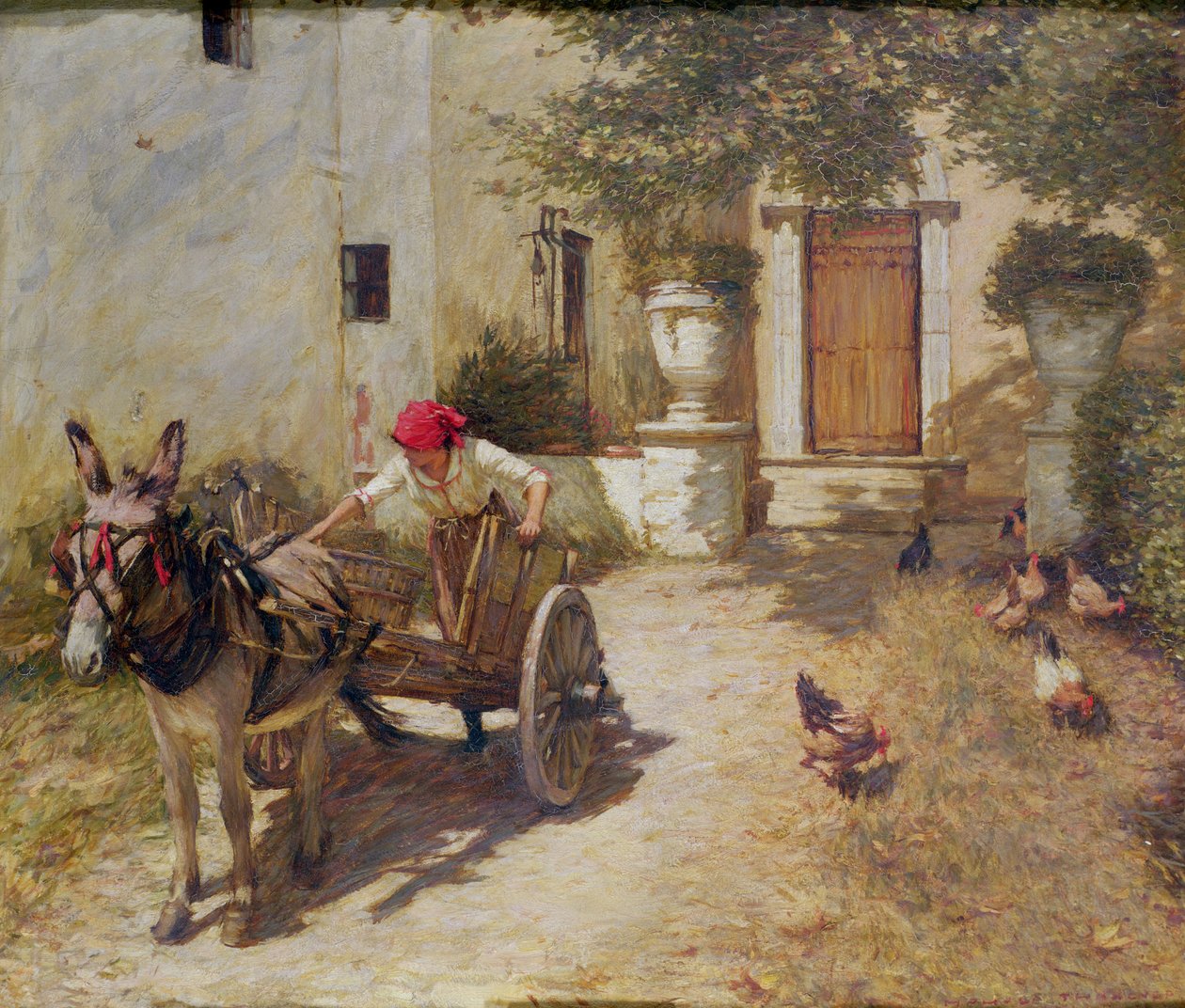 Maatilan pihakohtaus, 1905 tekijältä Henry Herbert La Thangue