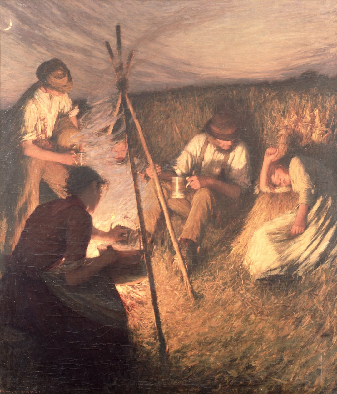 Ledonkorjuun ehtoollinen, 1898 tekijältä Henry Herbert La Thangue