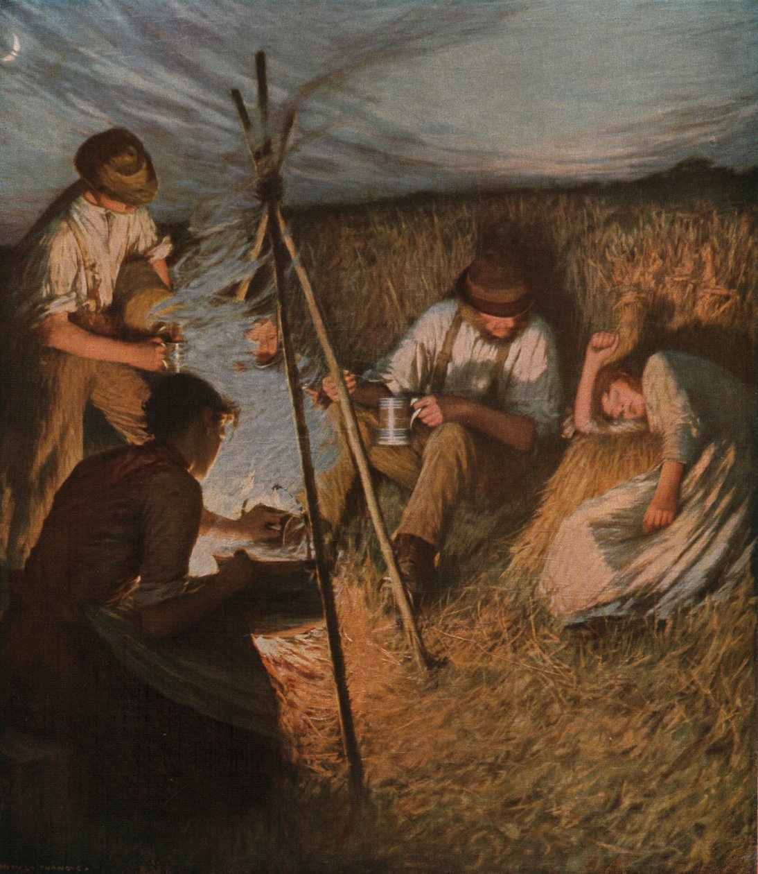 Harvesters Supper, 1898, c1930. tekijältä Henry Herbert La Thangue