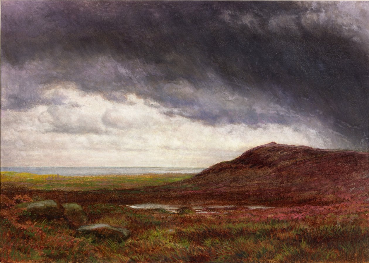Moorland (vartaloväri ja akvarelli paperilla) tekijältä Henry Hetherington Emmerson