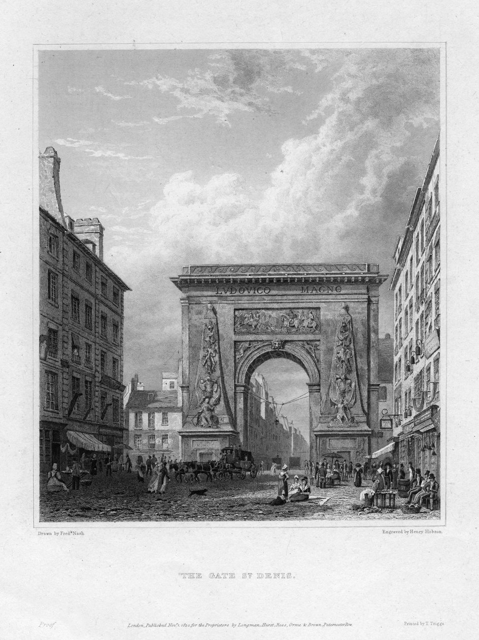 Porte Saint-Denis, Pariisi, Ranska, 1820 tekijältä Henry Hobson