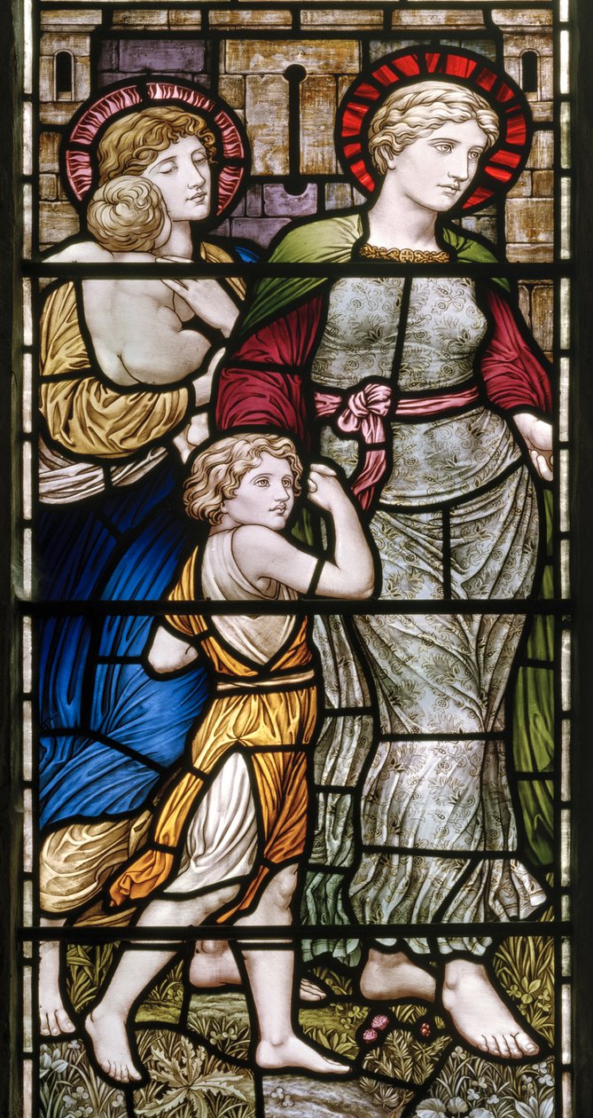 Buckland, St Mary, James Powell & Sons, Henry Holiday, The Barcote Chapel, Charity, 1889 tekijältä Henry Holiday
