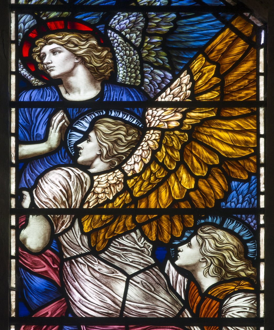 Buckland, St Mary, James Powell & Sons, Henry Holiday, The Barcote Chapel, Praising Angels, 1889 tekijältä Henry Holiday