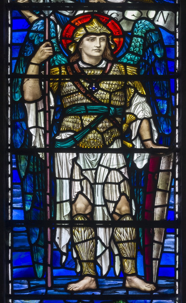Buckland, St Mary, Lowndes & Drury, Henry Holiday, Arkkienkeli St Michael, 1918 tekijältä Henry Holiday