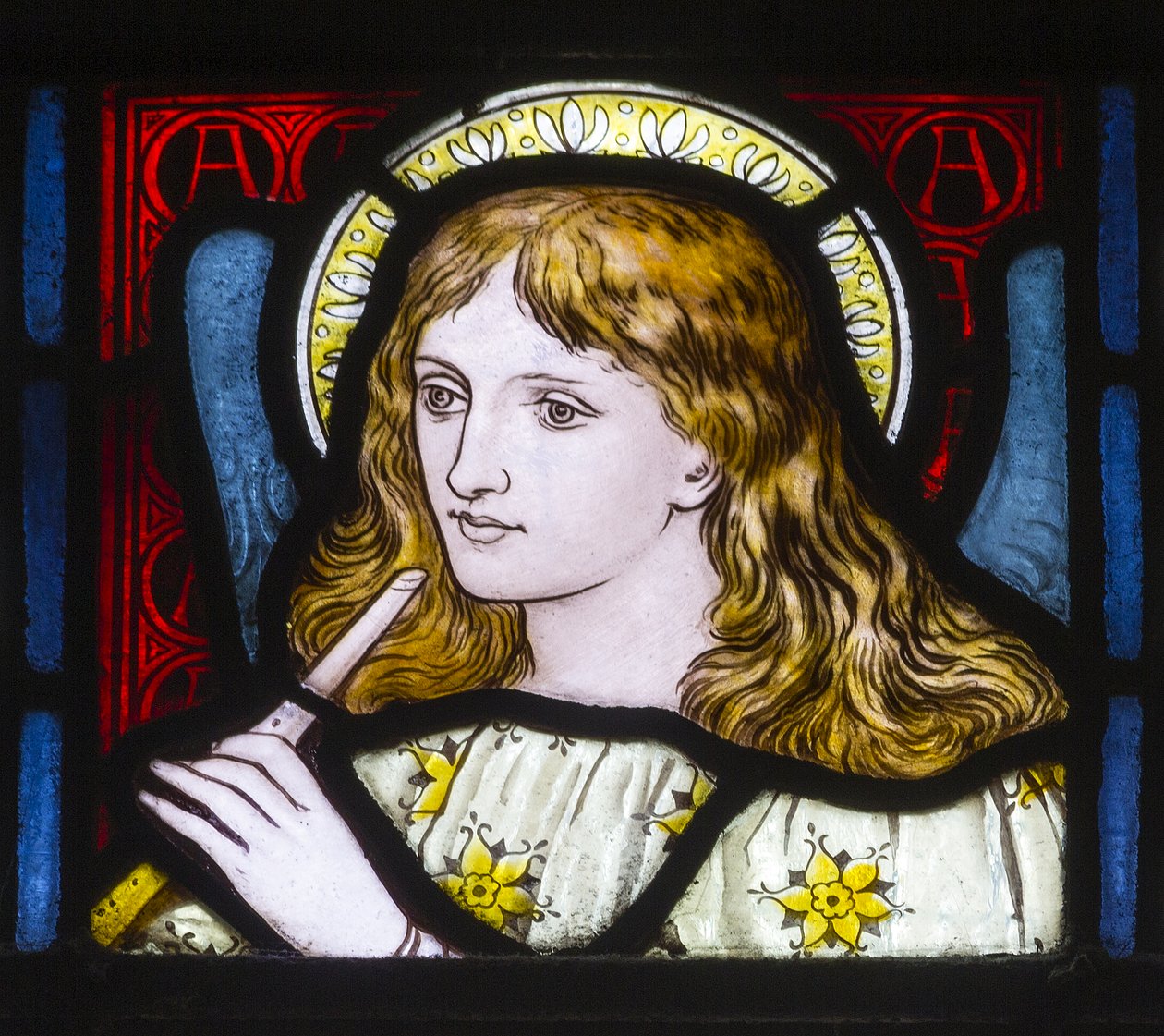 Kirkstall, St Stephen, Heaton Butler & Bayne, Henry Holiday, Head Of A Maiden, n. 1870 tekijältä Henry Holiday