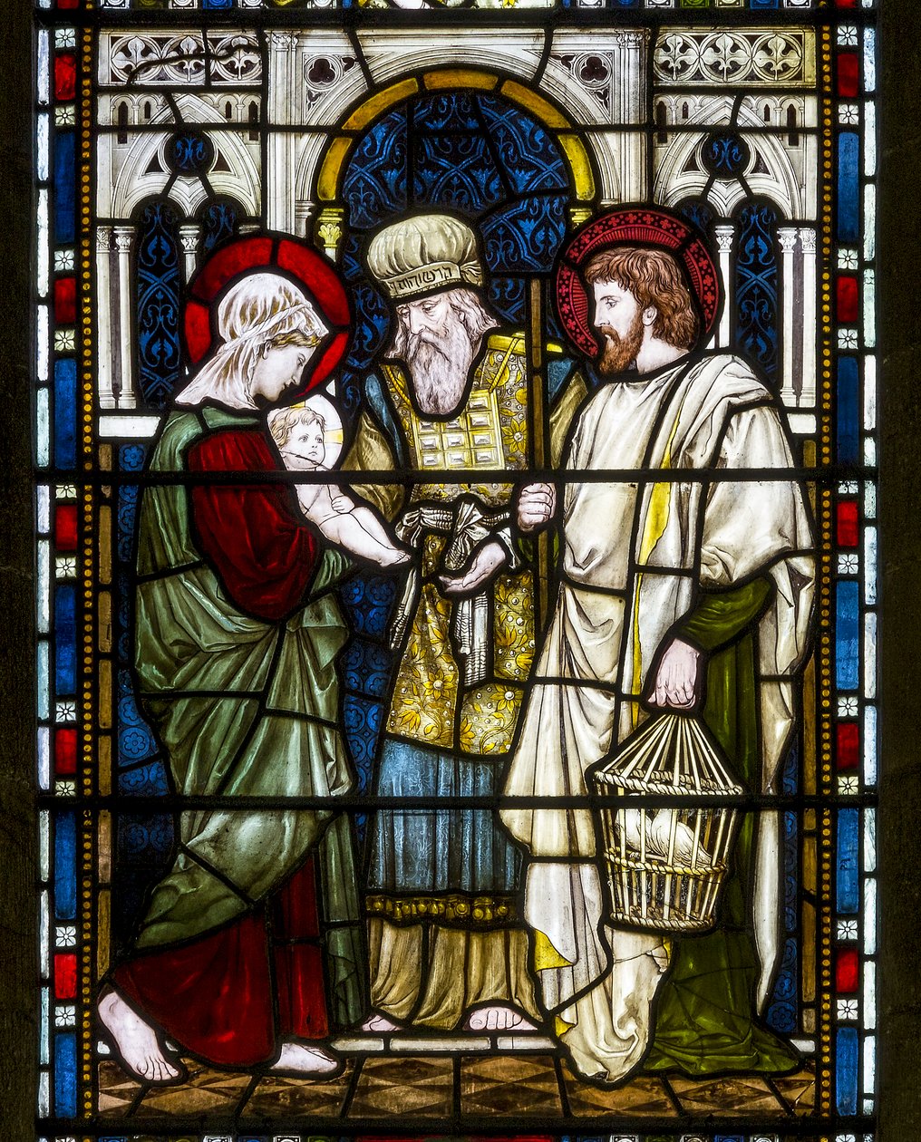 Kirkstall, St Stephen, Heaton Butler & Bayne, Henry Holiday, The Presentation, n. 1870 tekijältä Henry Holiday