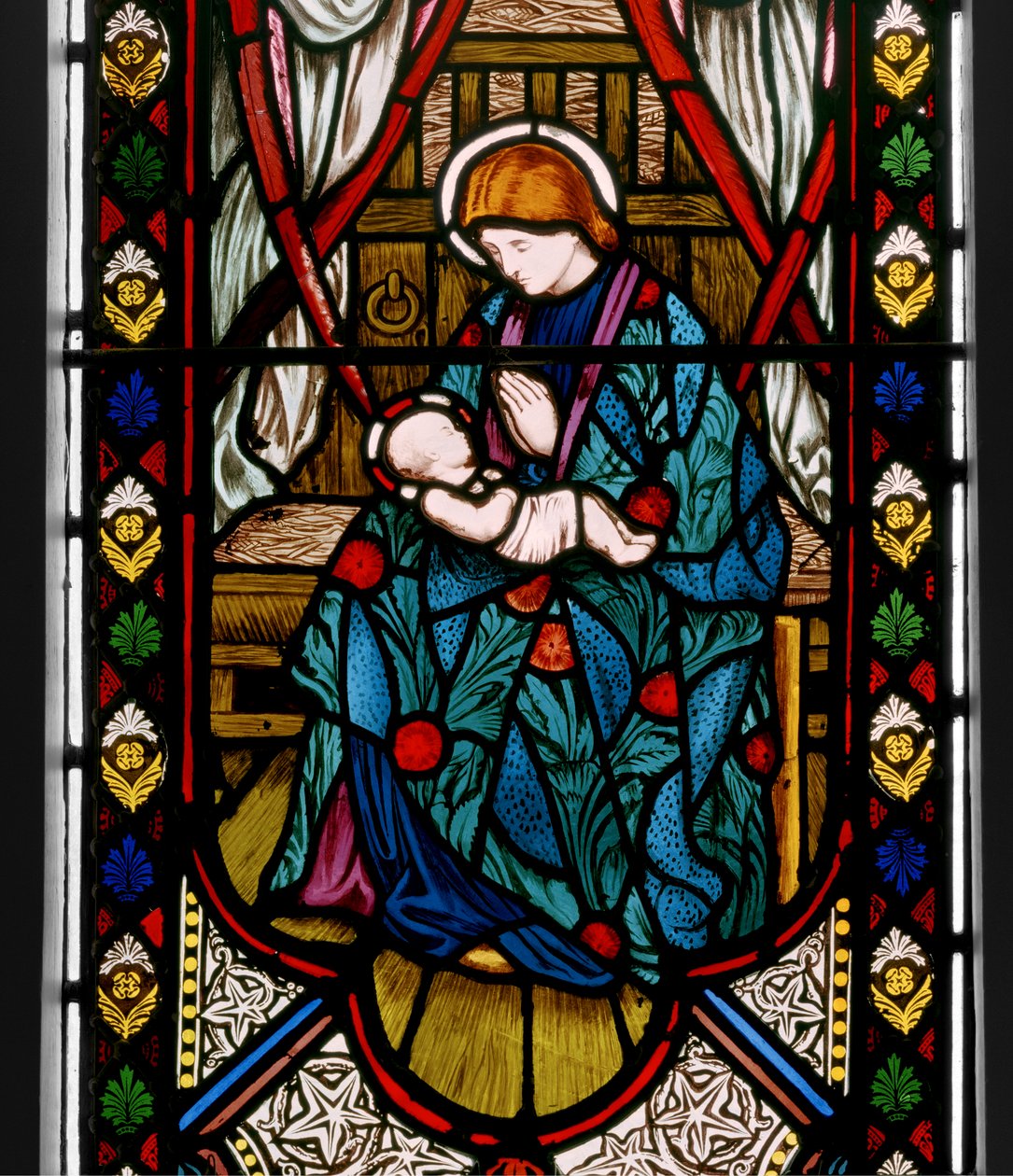 Madonna ja lapsi, 1863 (lasimaalauksia) tekijältä Henry Holiday