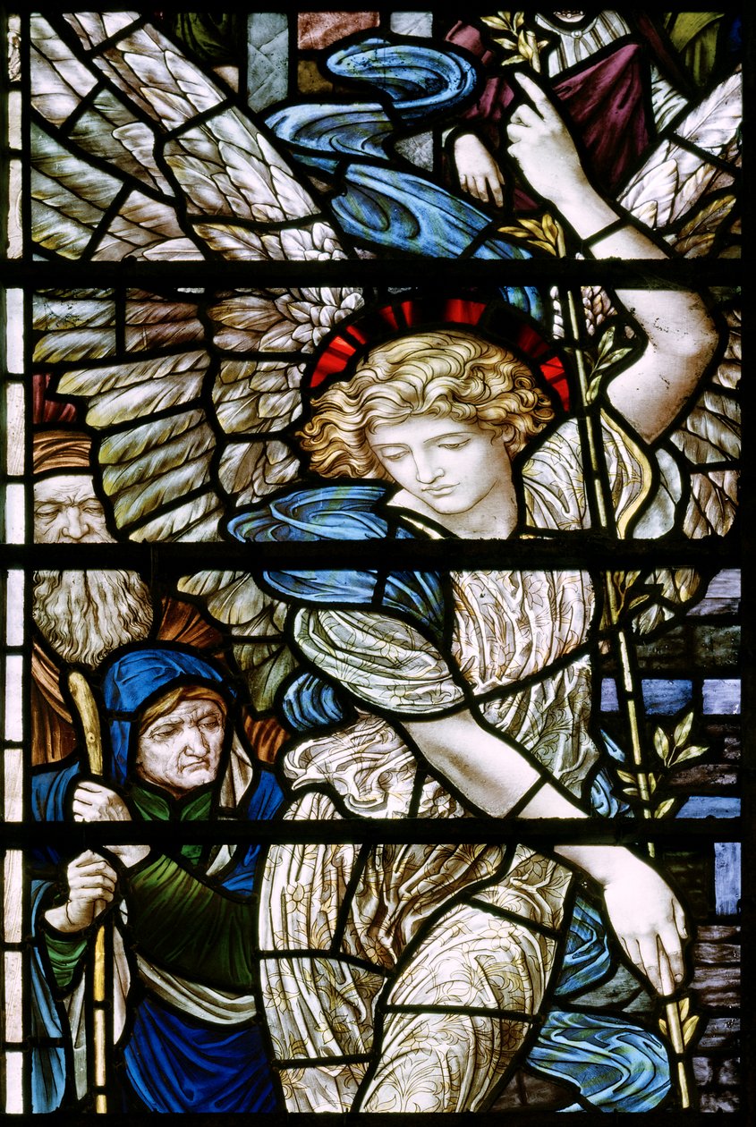 Romsey Abbey, James Powell & Sons, Henry Holiday, The Pool of Bethesda detalye, Angel, 1890finn tekijältä Henry Holiday