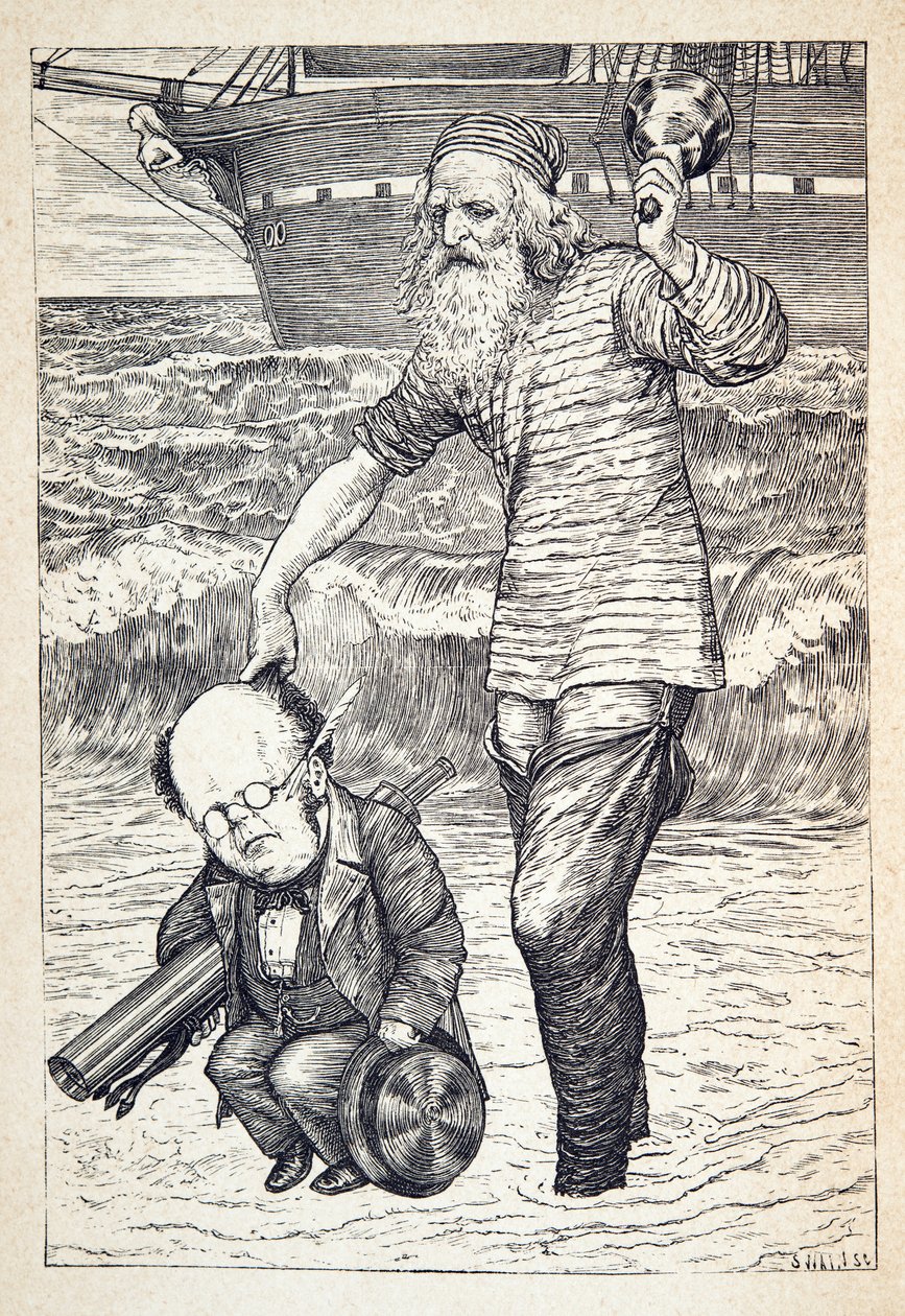 Tukea jokaiselle miehelle vuoroveden huipulla", Lewis Carrollin teoksesta The Hunting of the Snark, an Agony in Eight Fits, julkaisu. 1876 tekijältä Henry Holiday