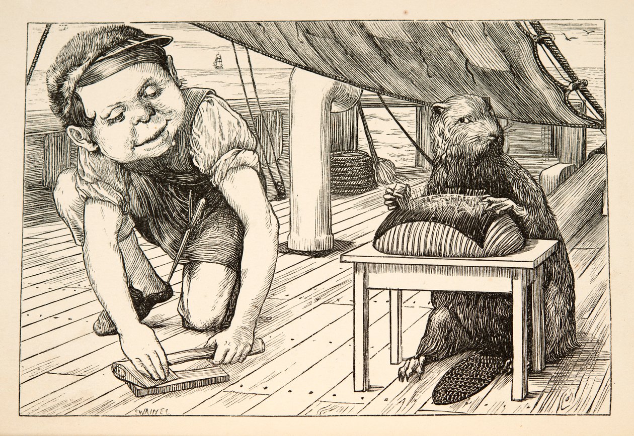 Majava katsoi jatkuvasti päinvastaiseen pubiin. 1876. tekijältä Henry Holiday