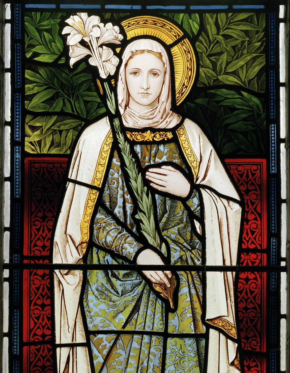 Neitsyt Maria, 1873 (lasimaalauksia) tekijältä Henry Holiday