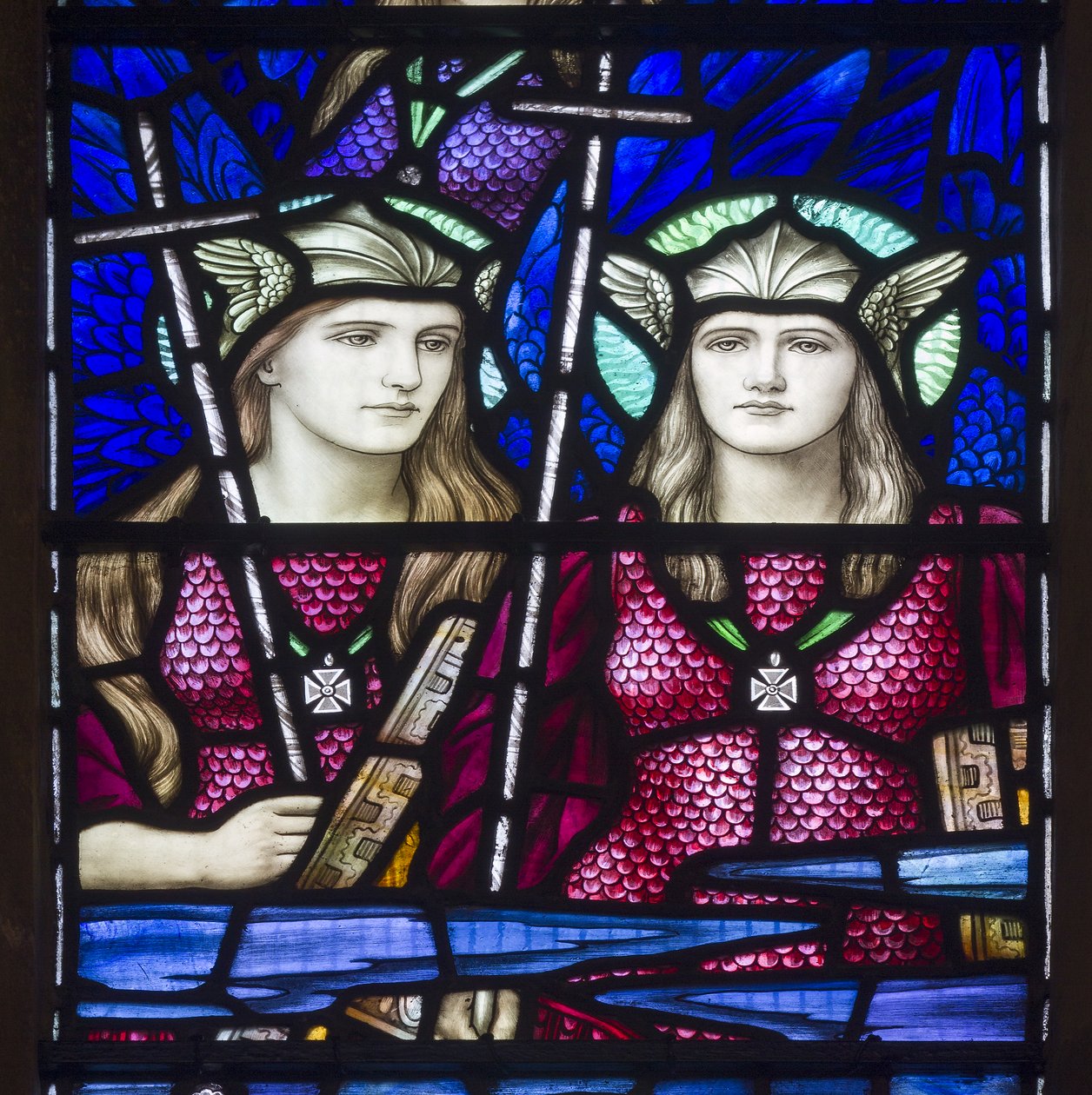 Yeovil, St John The Baptist, Lowndes & Drury, Henry Holiday, Angels In Heaven, 1917-18 tekijältä Henry Holiday