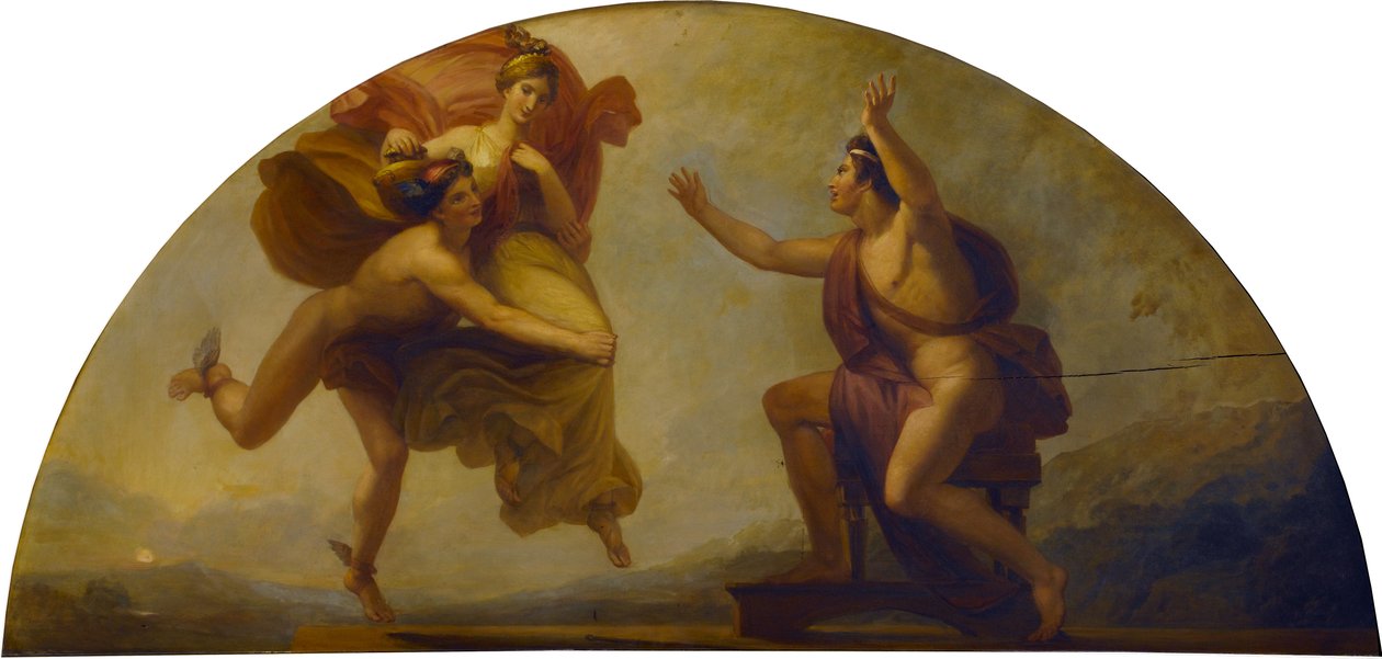 Epimetheus vastaanottava Pandora, 1834 (öljy mahonkilevylle) tekijältä Henry Howard