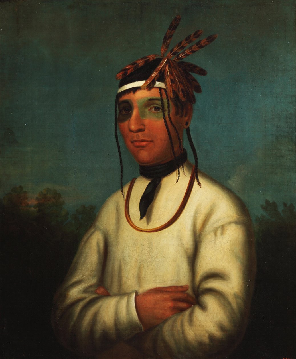 Caa-Tou-See (Chippewa) 1831 (Öljy kankaalle) tekijältä Henry Inman