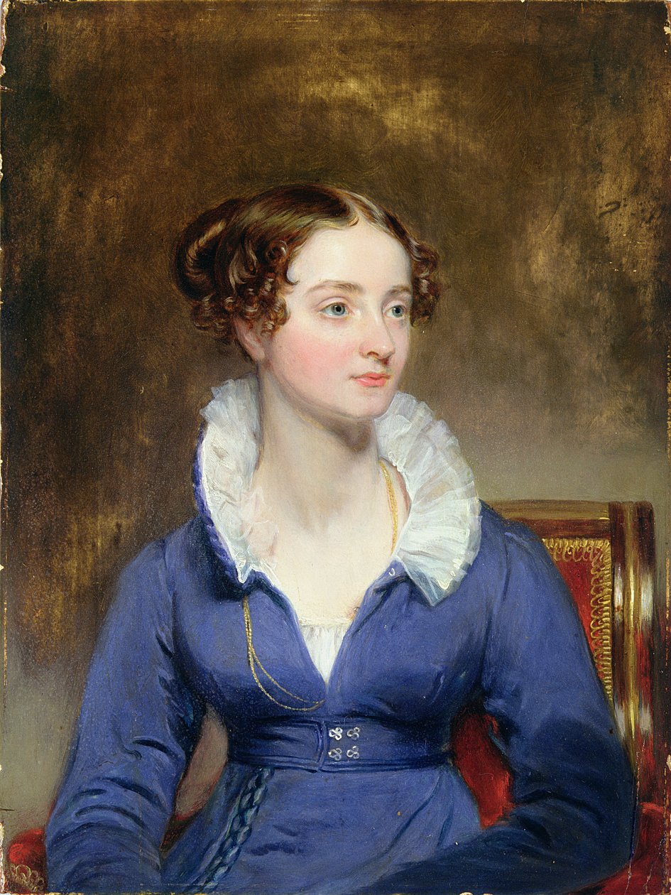 Nuori nainen sinisessä mekossa, n. 1825 tekijältä Henry Inman