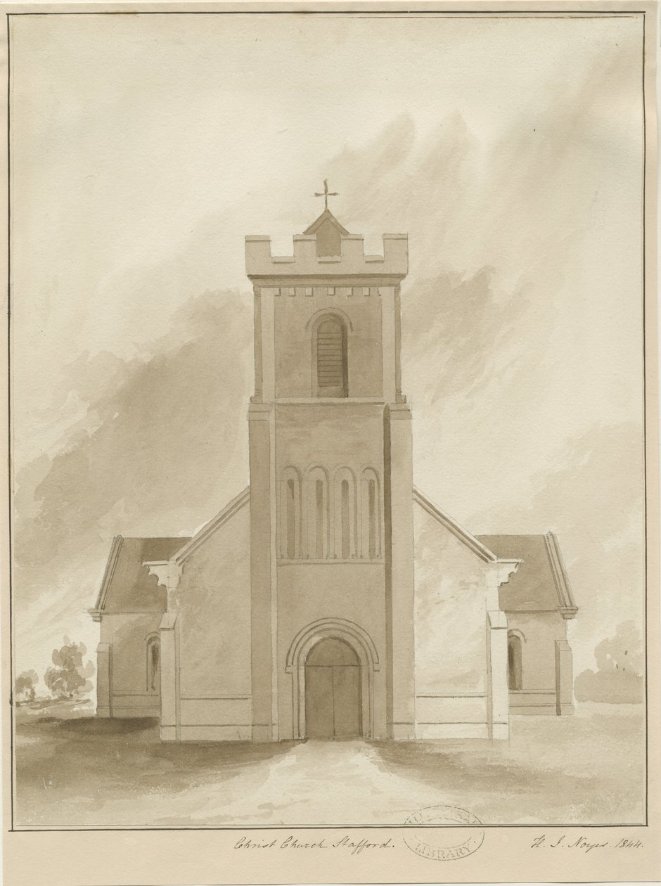 Stafford - Christ Church: seepiapesupiirros, 1844 tekijältä Henry James Noyes