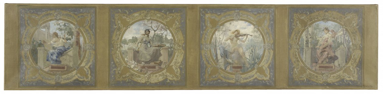 Luonnos Pariisin kaupungintalon Lobau-galleriaa varten: Les Arts tekijältä Henry Jean Louis Boureau