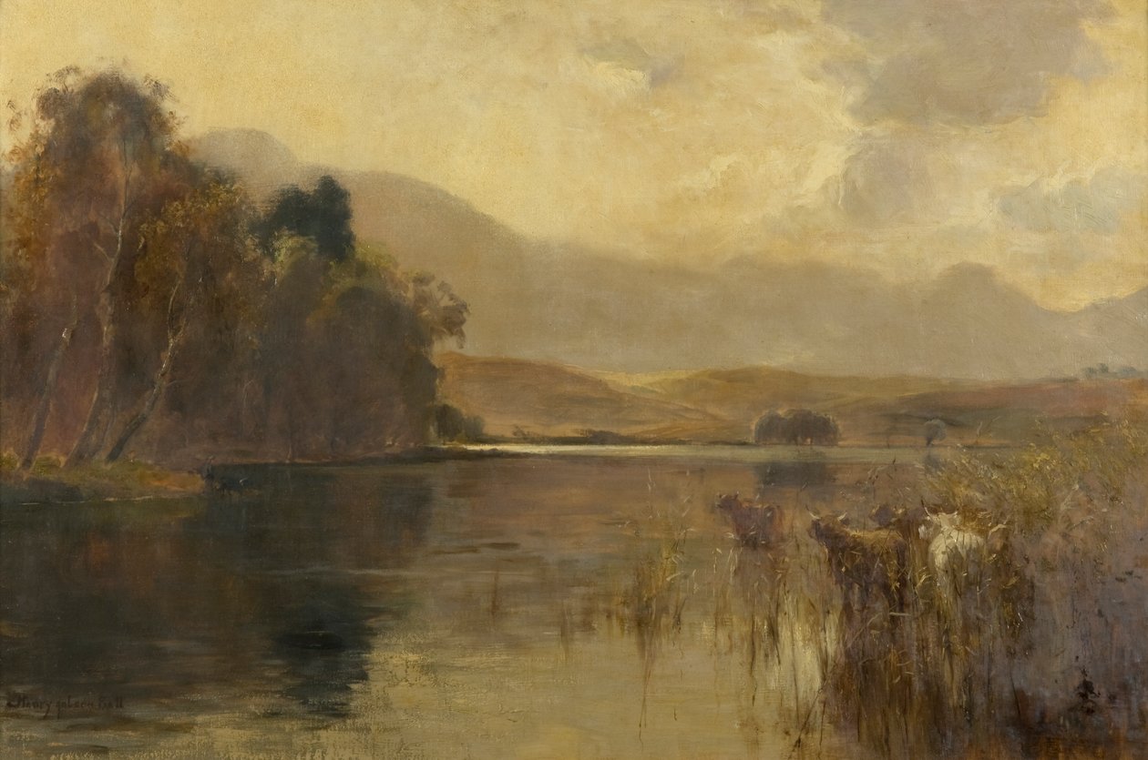 Autumn, Loch Meikle, Inverness-shire (öljy kankaalle) tekijältä Henry Jobson Bell