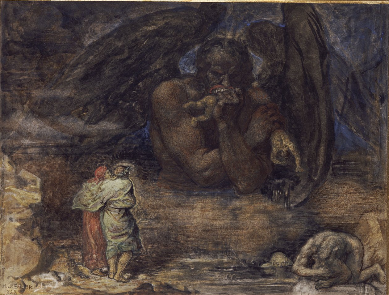 Dante ja Virgil kohtaavat Luciferin helvetissä tekijältä Henry John Stock