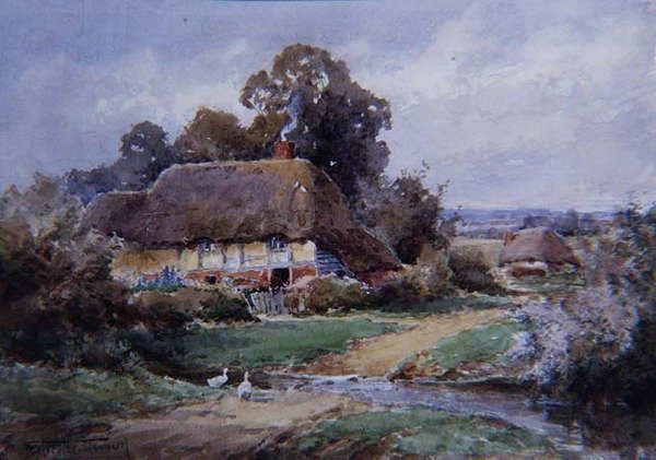 Hampshire Watersplash (akvarelli) tekijältä Henry John Sylvester Stannard