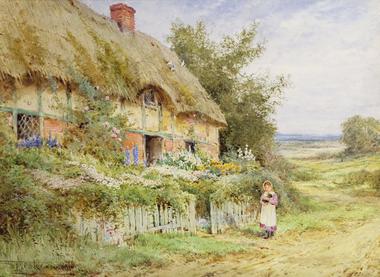 Pet Rabbit (öljy kankaalle) tekijältä Henry John Sylvester Stannard