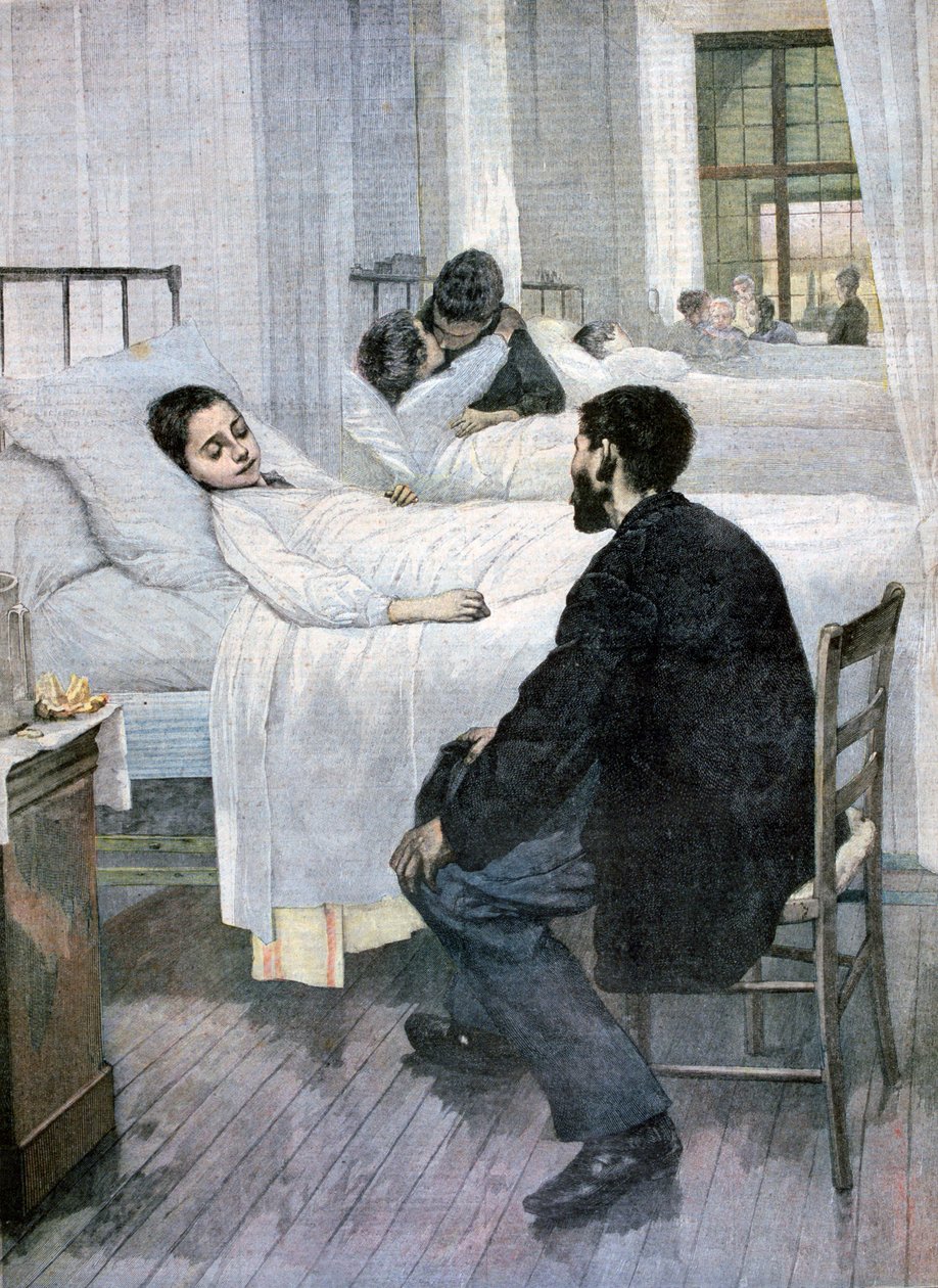 Vierailupäivä sairaalassa, 1893 tekijältä Henri Jules Jean Geoffroy