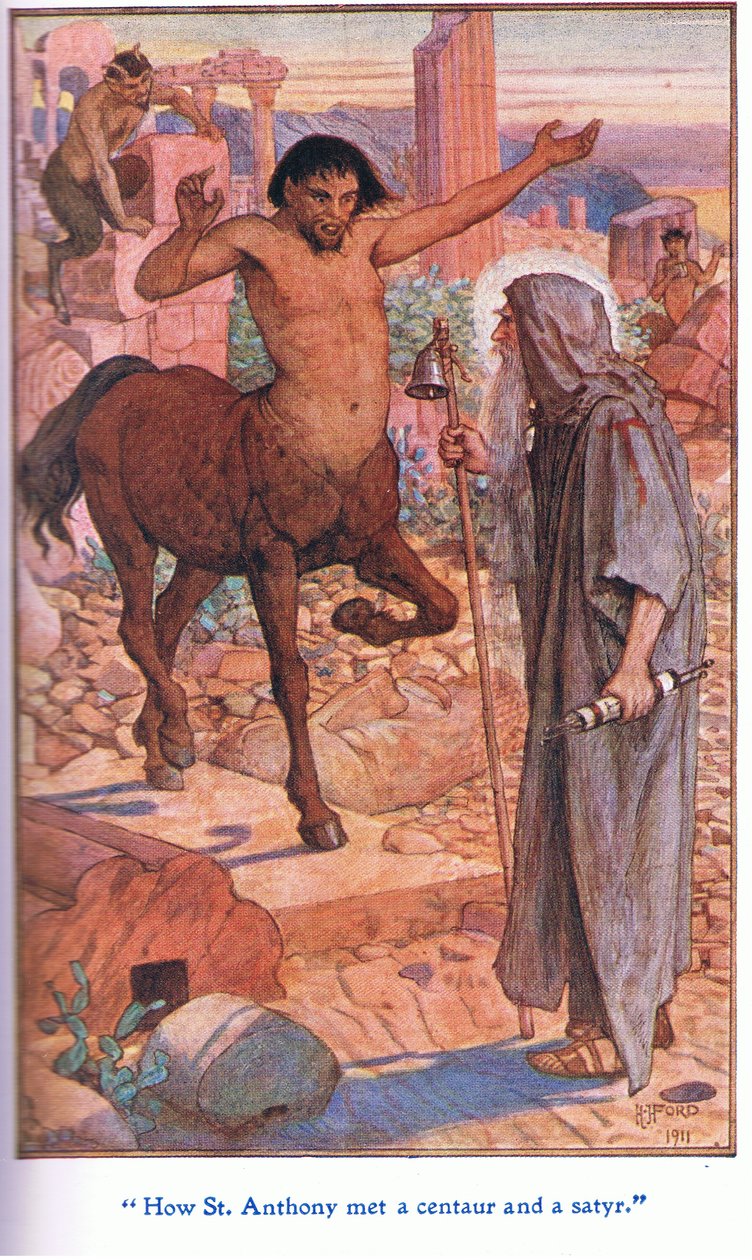Kuinka St Anthony tapasi kentaurin ja satyyrin, 1912 tekijältä Henry Justice Ford